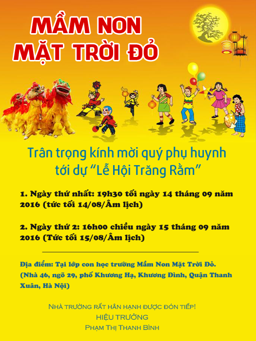 Giấy mời trung thu