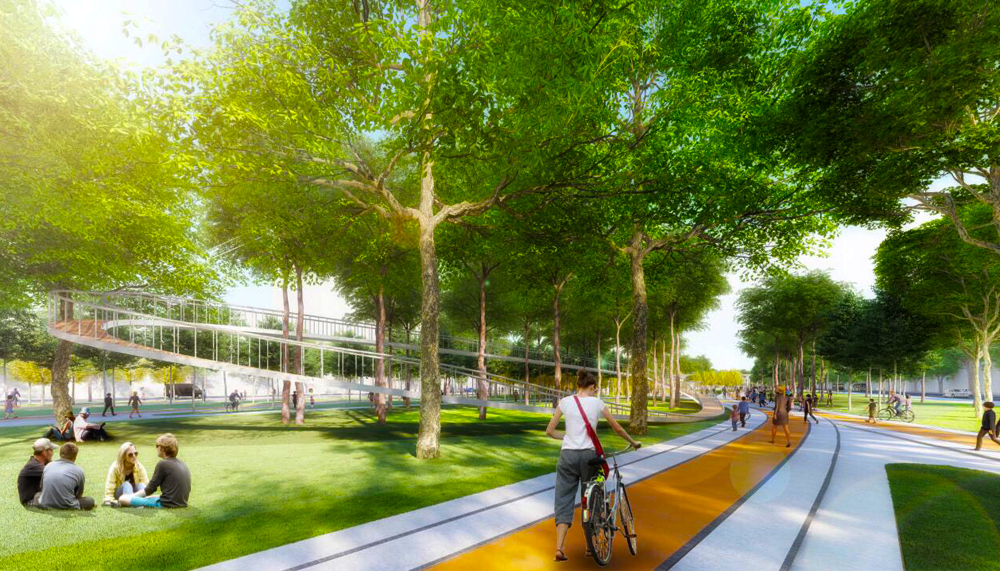 Tả cảnh công viên vào buổi sáng