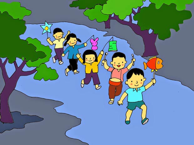 Tranh vẽ Trung Thu chị Hằng chú Cuội đẹp