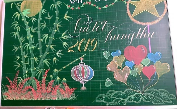 Trang trí bảng trung thu 2022