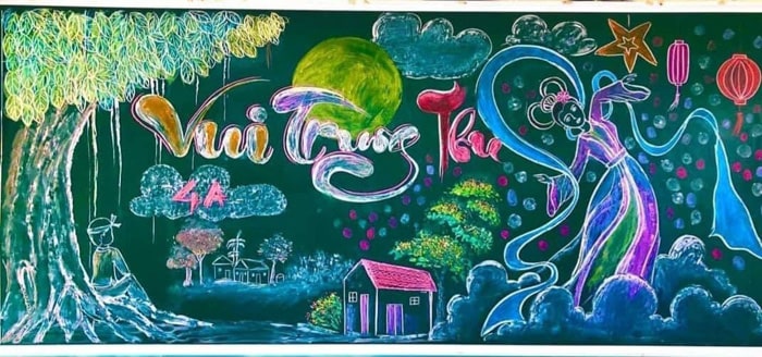 Trang trí bảng trung thu 2022