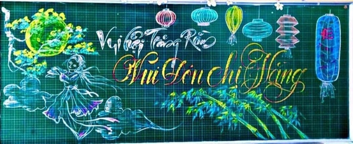 Trang trí bảng trung thu 2022