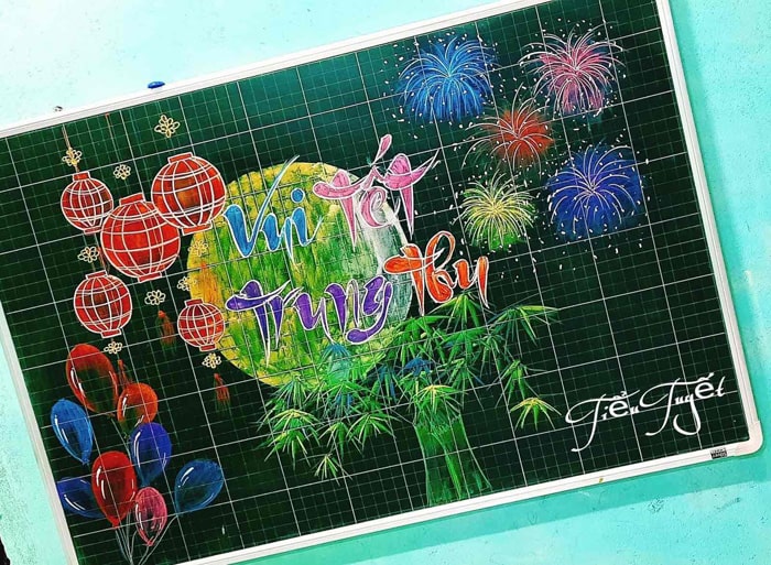 Trang trí bảng trung thu 2022