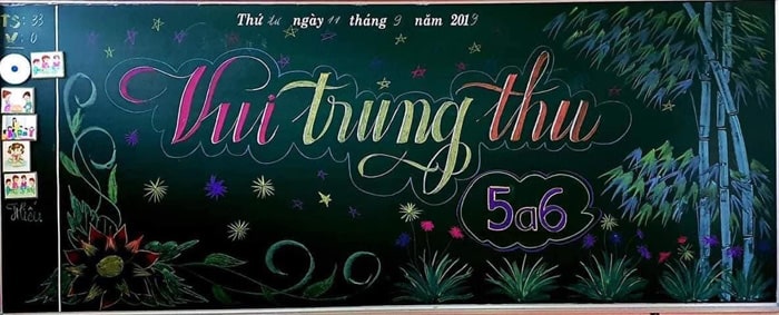 Trang trí bảng trung thu 2022