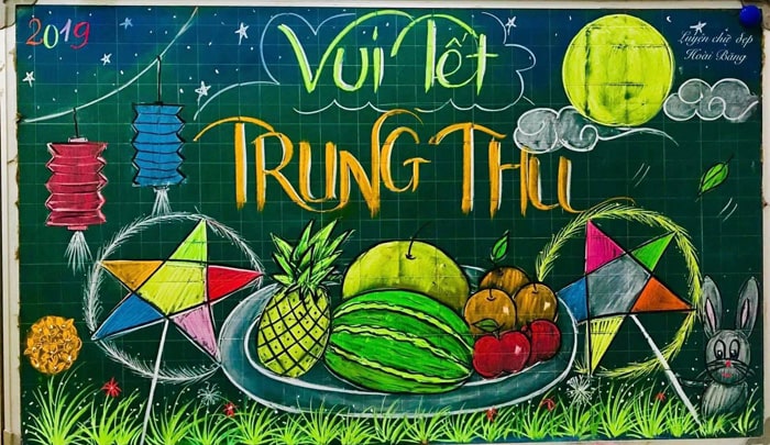 Trang trí bảng trung thu 2022