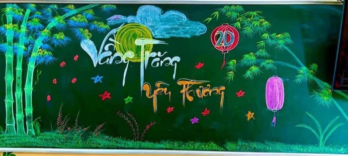 Trang trí bảng lớp học Tết Trung Thu
