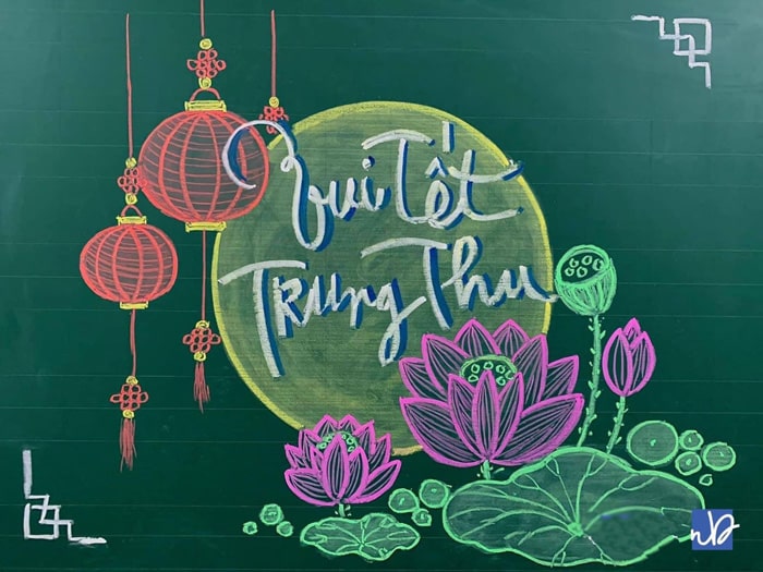 Trang trí bảng trung thu 2022