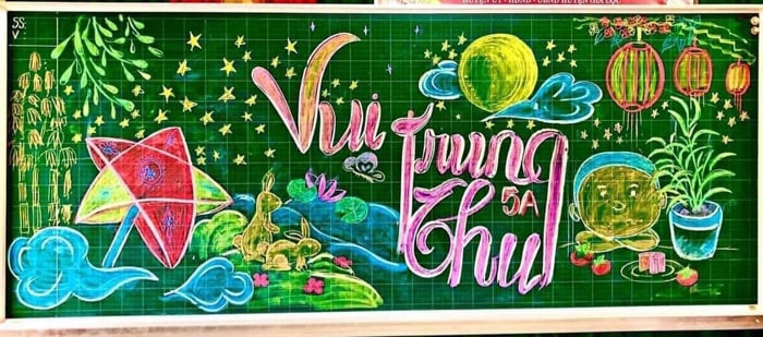 Trang trí bảng trung thu 2022