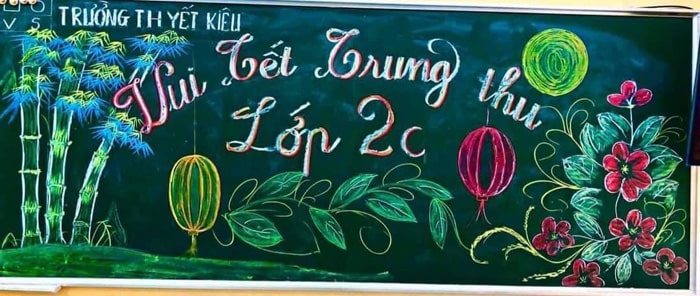 Trang trí bảng trung thu 2022