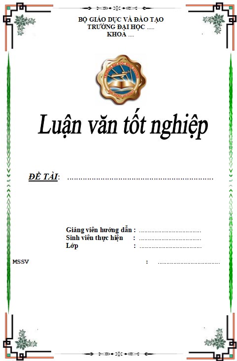 Mẫu bìa luận văn đẹp 2021
