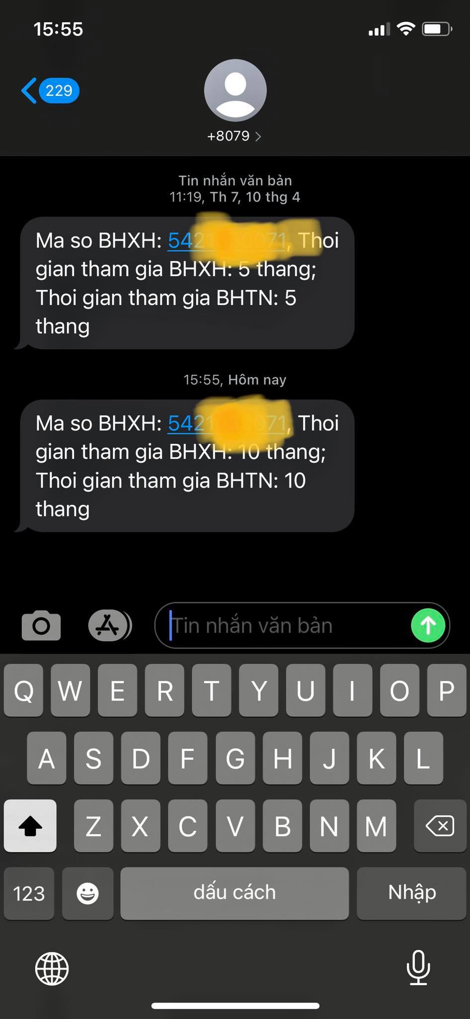  Tra cứu bảo hiểm thất nghiệp bằng tin nhắn