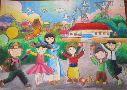 Vẽ tranh thành phố hòa bình