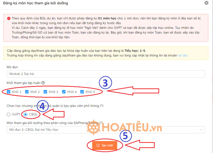 Hướng dẫn học mô đun 4 chi tiết