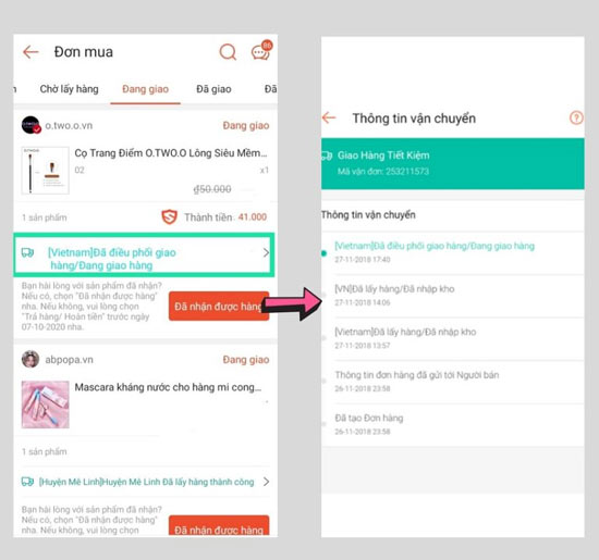 Kiểm tra đơn hàng Shopee bằng mã đơn hàng