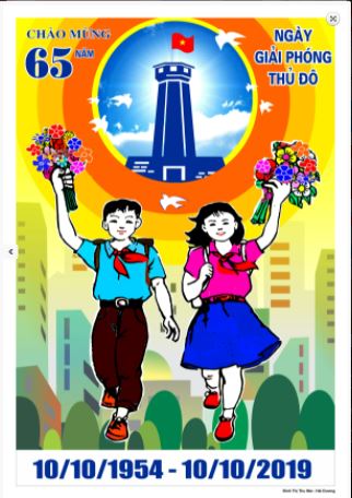 Mẫu tranh vẽ kỷ niệm 67 năm Ngày Giải phóng thủ đô 10/10