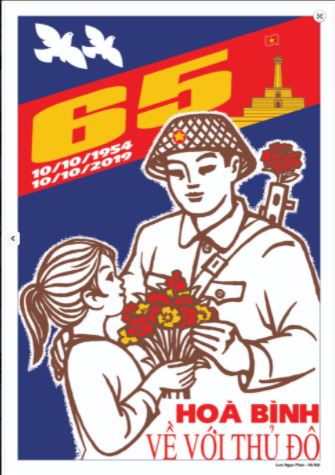 Mẫu tranh vẽ kỷ niệm 67 năm Ngày Giải phóng thủ đô 10/10