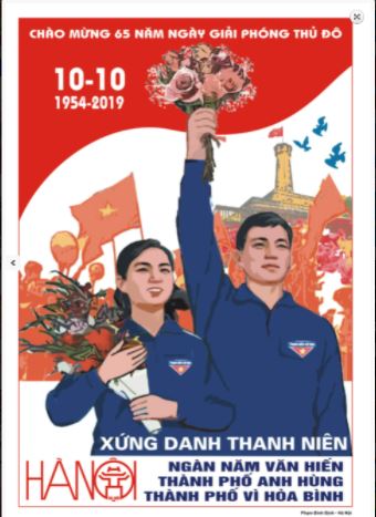 Mẫu tranh vẽ kỷ niệm 67 năm Ngày Giải phóng thủ đô 10/10