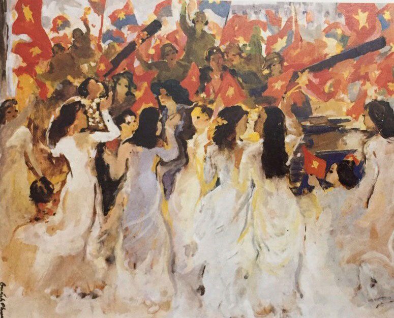 Mẫu tranh vẽ kỷ niệm 67 năm Ngày Giải phóng thủ đô 10/10