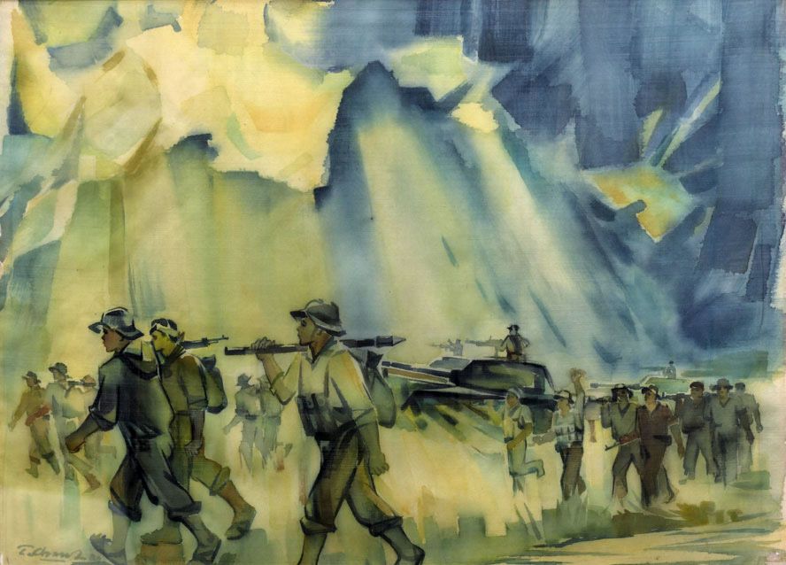 Mẫu tranh vẽ kỷ niệm 67 năm Ngày Giải phóng thủ đô 10/10