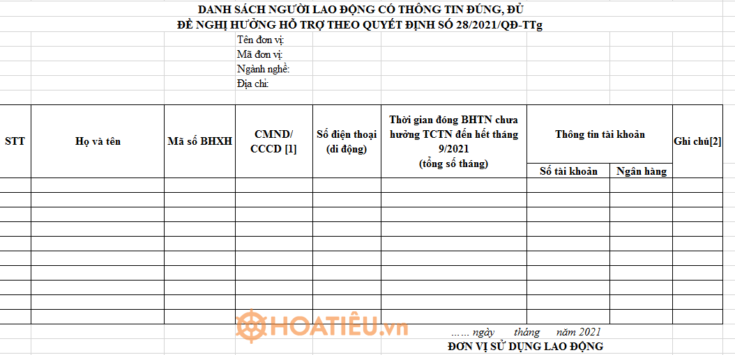 Mẫu 02 quyết định 28 2021 qđ ttg Excel