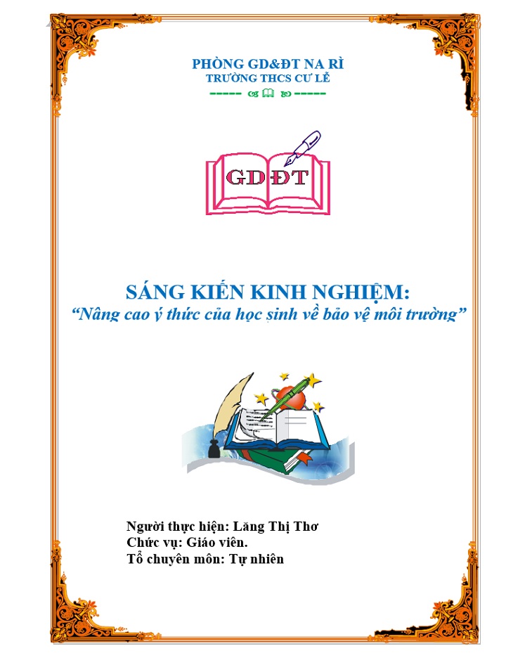 Tổng hợp mẫu bìa sáng kiến kinh nghiệm