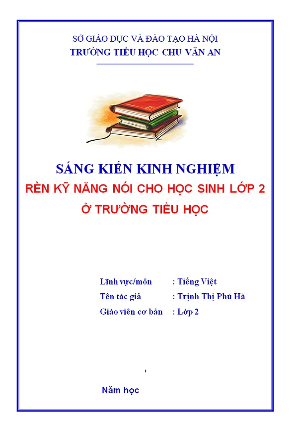 Mẫu bìa sáng kiến kinh nghiệm đẹp