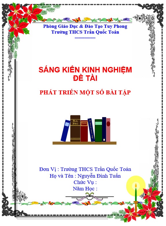 Mẫu bìa sáng kiến kinh nghiệm đẹp file Word