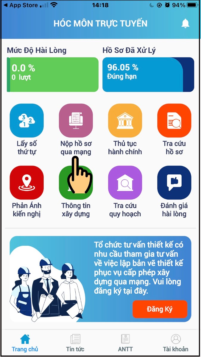 Tải, cài đặt app Hóc Môn trực tuyến