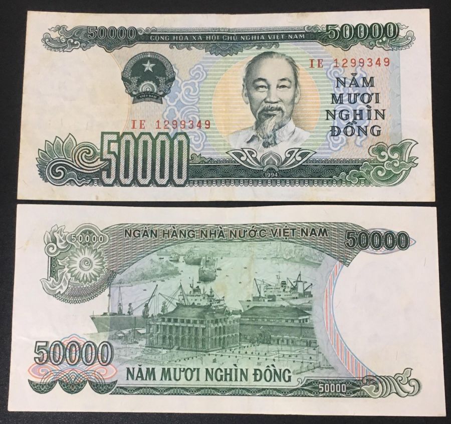 Địa danh nào được in trên tờ tiền cotton 50.000 VNĐ?