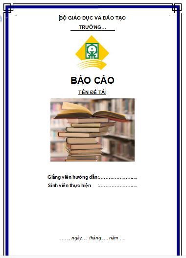 Mẫu bìa báo cáo đẹp