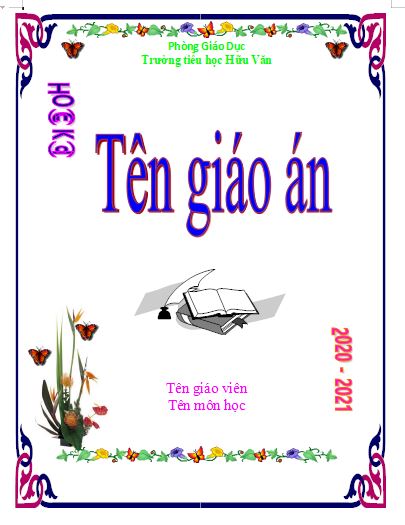 Mẫu bìa giáo án Word