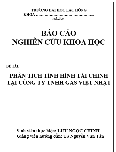 Mẫu bìa đề tài nghiên cứu khoa học
