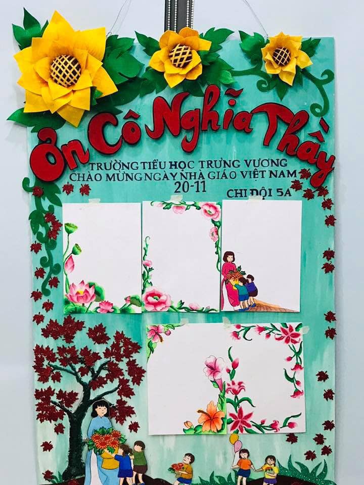 Mẫu báo tường 20/11 Ơn nghĩa thầy cô
