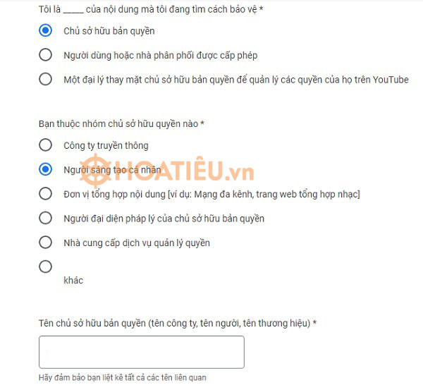Đăng ký bản quyền video Youtube
