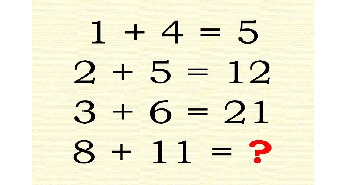 Nếu 1 + 4 = 7, 6 + 8 = 34, 3 + 8 = 19 thì 4 + 4 bằng bao nhiêu?