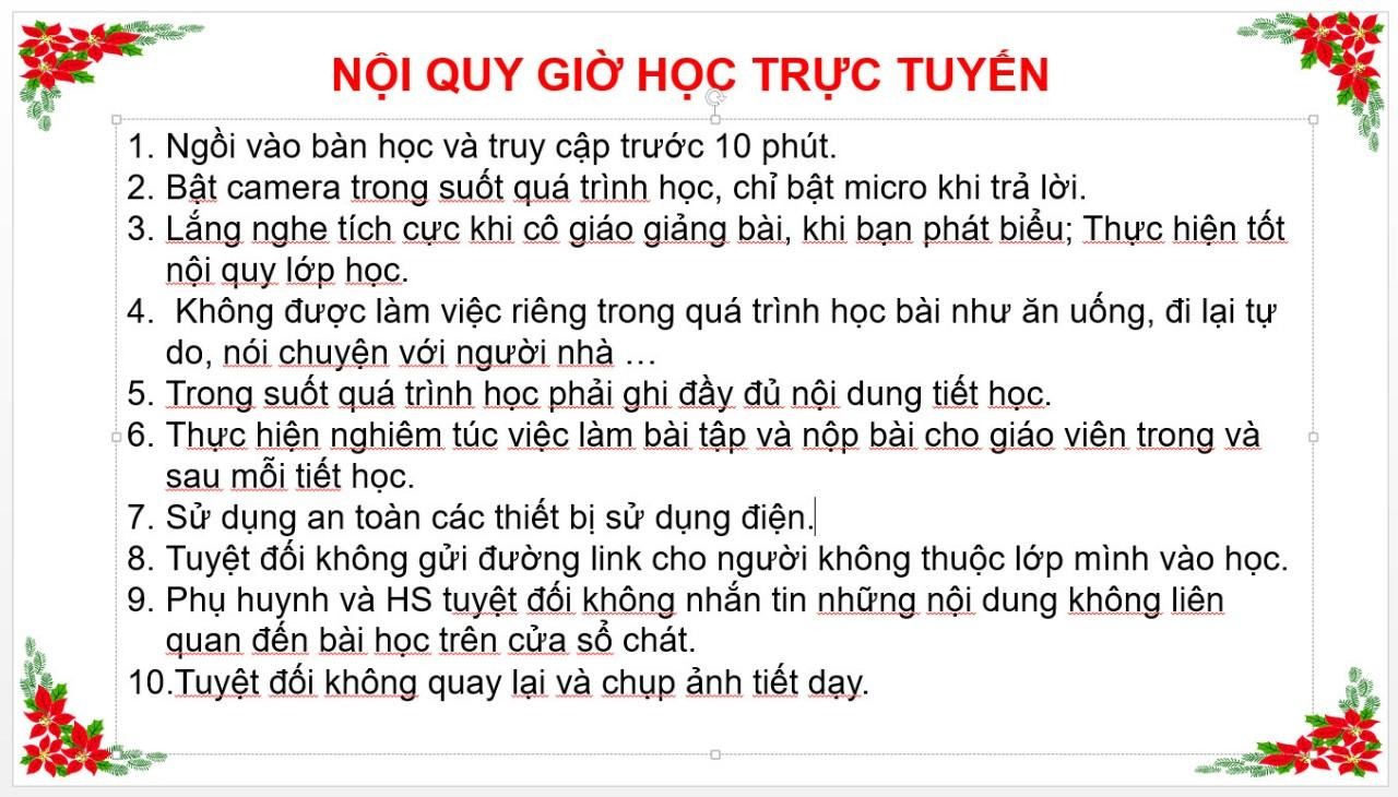 Quy tắc lớp học trực tuyến