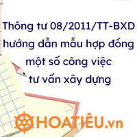 Thông tư 08/2011/TT-BXD hướng dẫn mẫu hợp đồng một số công việc tư vấn xây dựng