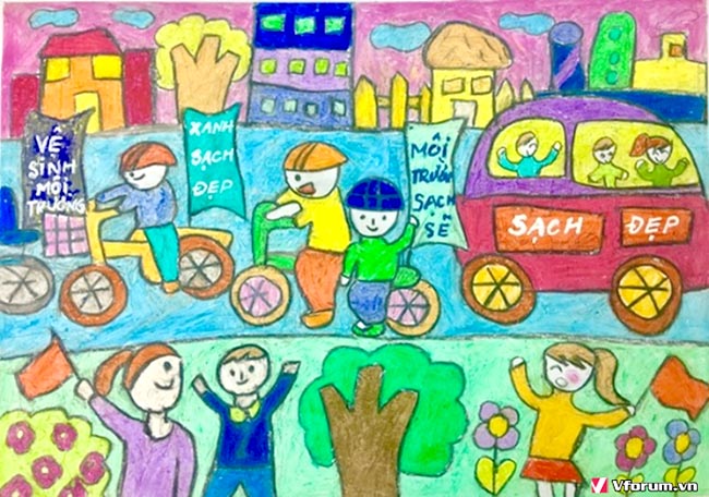 Cách vẽ tranh bảo vệ môi trường