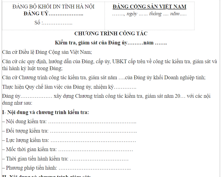Báo cáo kiểm tra giám sát Đảng viên