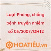 Luật Phòng, chống bệnh truyền nhiễm số 03/2007/QH12