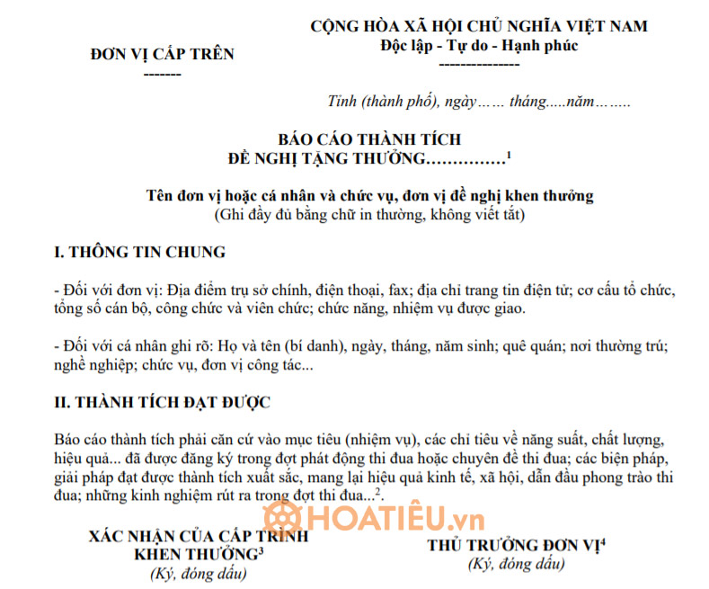 Báo cáo thành tích cá nhân 2021