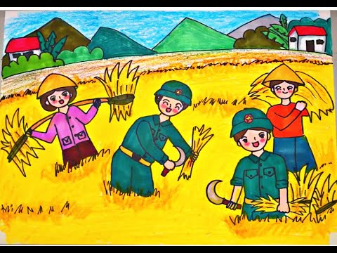 Mẫu vẽ tranh đề tài bộ đội đẹp