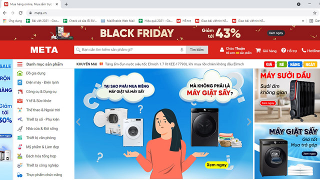 Hướng dẫn đặt hàng trên website META.vn