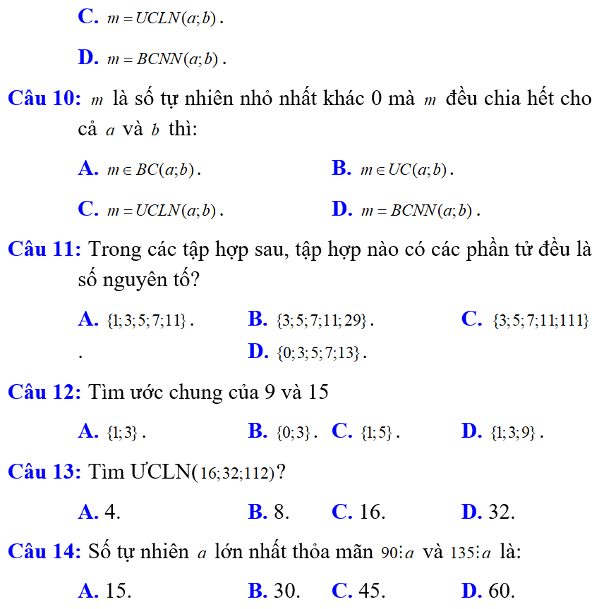 Đề cương ôn tập học kì 1 môn Toán lớp 6 sách mới
