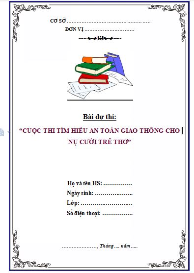 Mẫu bìa bài dự thi An toàn giao thông 2021-2022