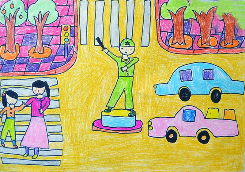 Vẽ tranh điều ước của em khi tham gia giao thông