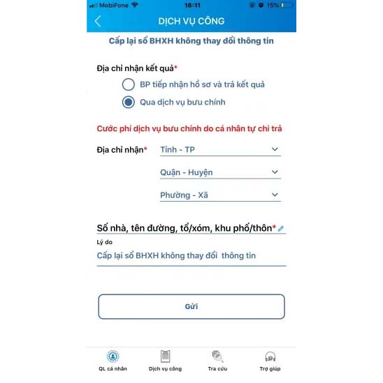 Phiếu giao nhận hồ sơ 607