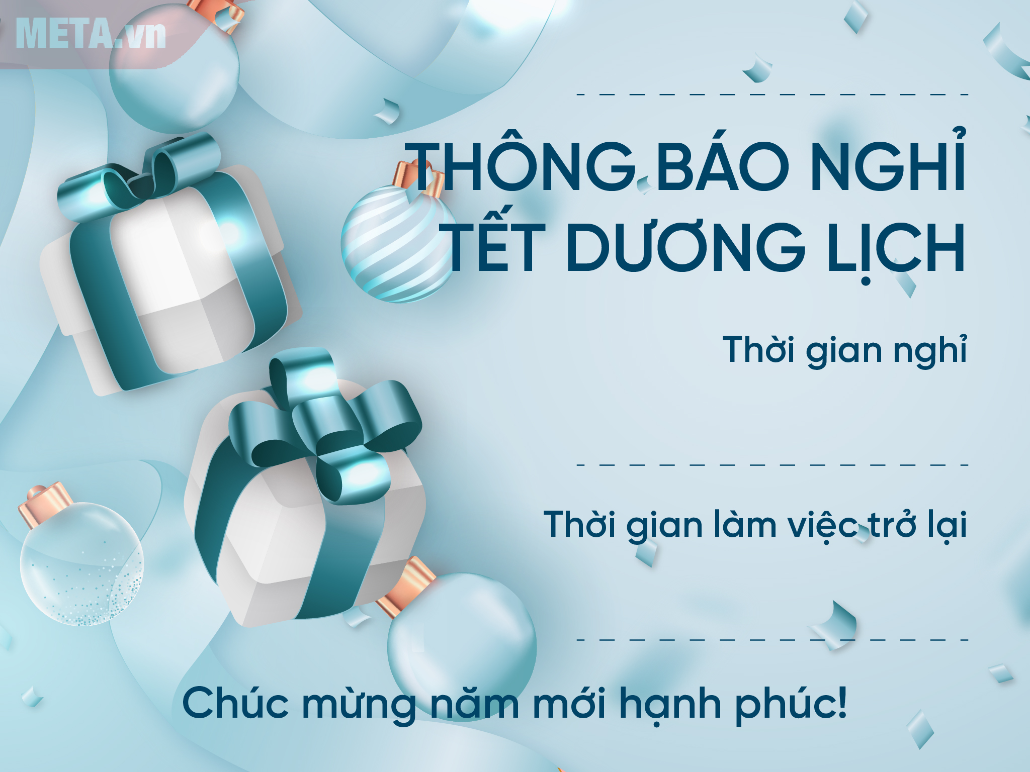 Thông báo nghỉ tết dương lịch mới nhất