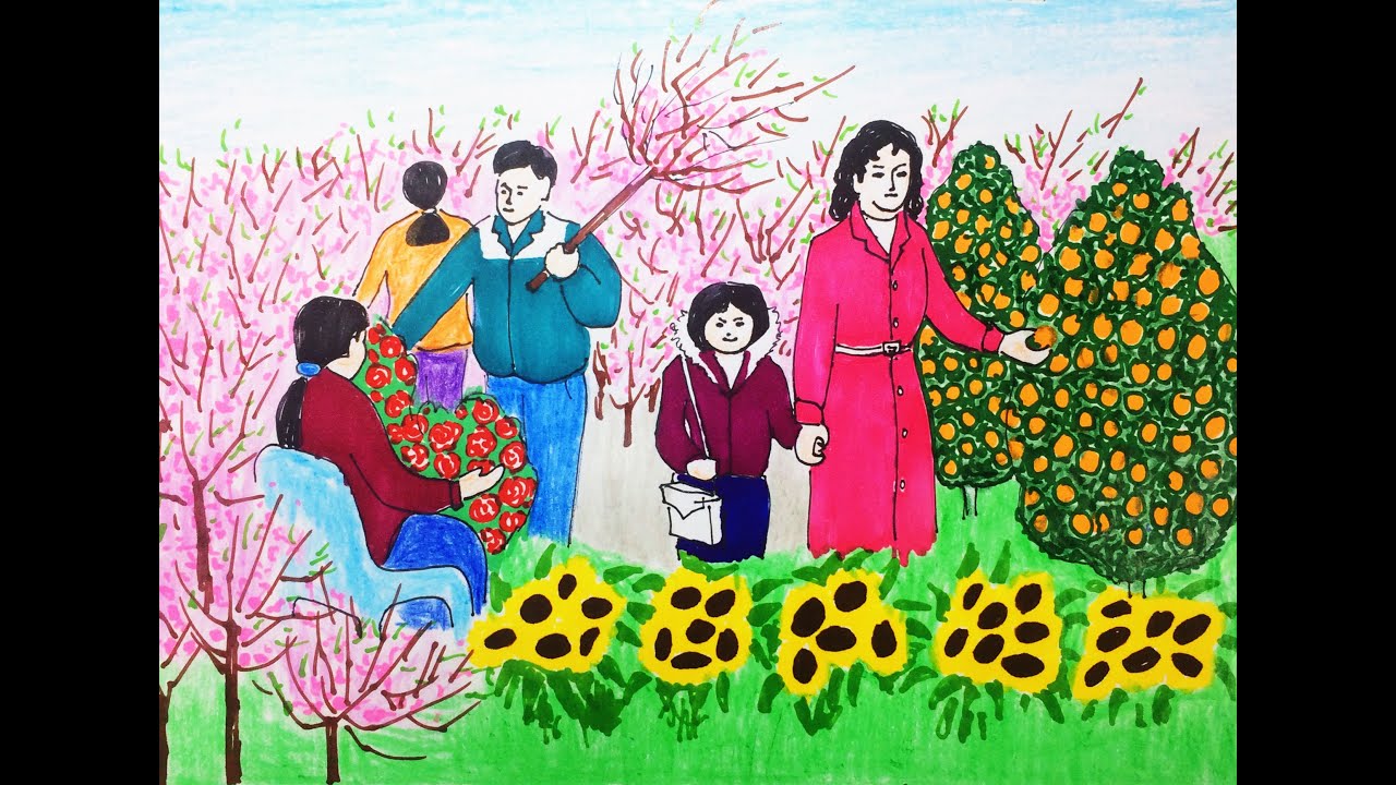 Vẽ tranh đề tài ngày tết 