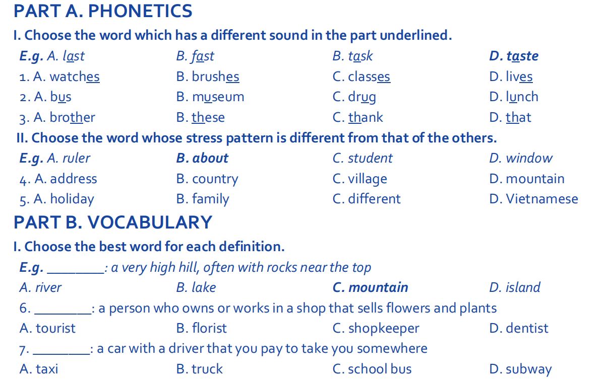 Đề thi thử tiếng Anh vào lớp 6 trường Archimedes Academy